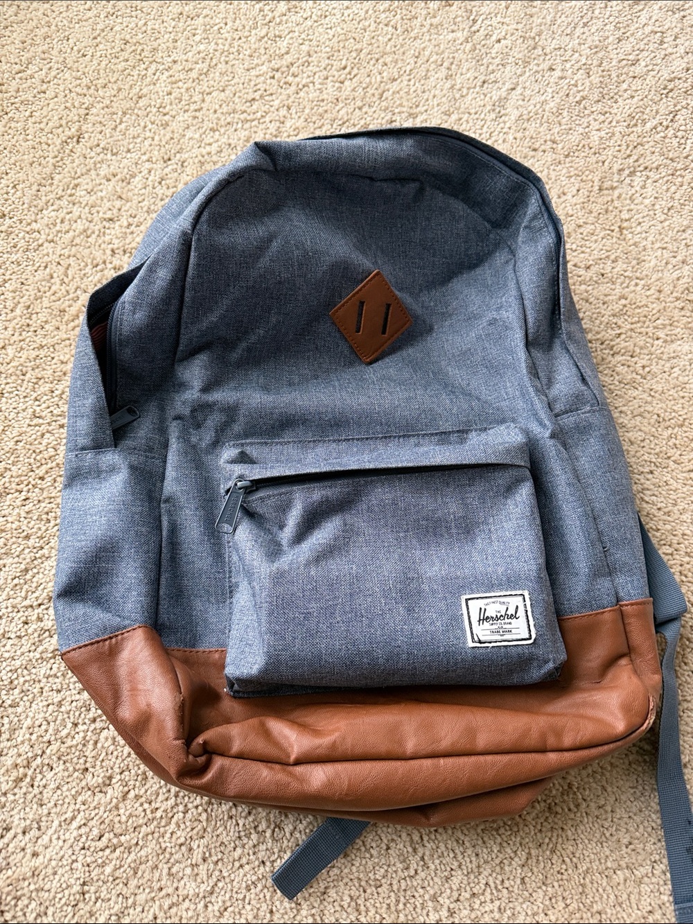 Herschel Classic Backpack in Blue with Brown Trim